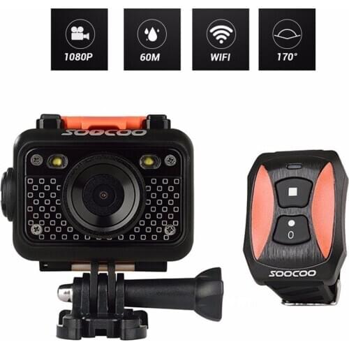 S60 HD 1080P WiFi Sports Action Camera 170 Degrees Wide Angle Lens 60m Waterproof 2.4G wireless remote control