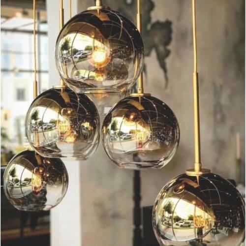 Silver Gold Glass Lights Chandelier Lighting Restaurant Combination Hanging Lights lamparas de techo colgante moderna