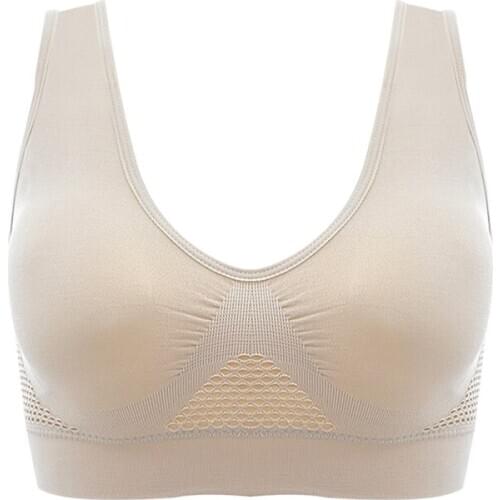 Yoga Mesh Hollow Out Sports Bra Comfortable Shockproof Breathable Fitness Push-up Bra Vest