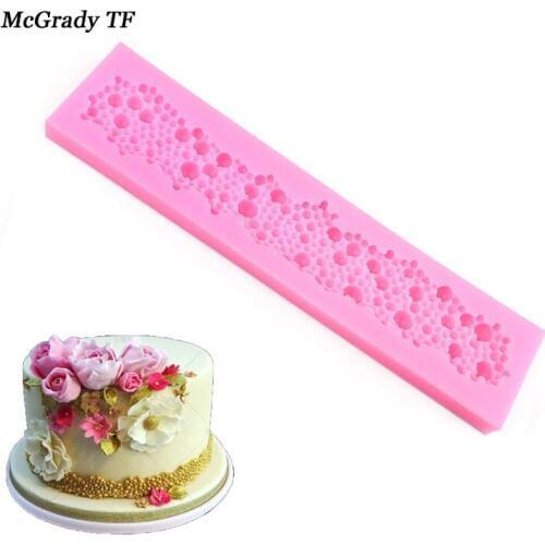 Necklace Shape Silicone Cake Mold 3D Pearl Lace Baking Chocolate Soap Mould Fondant Cake Decoration Tools Cake Moulds