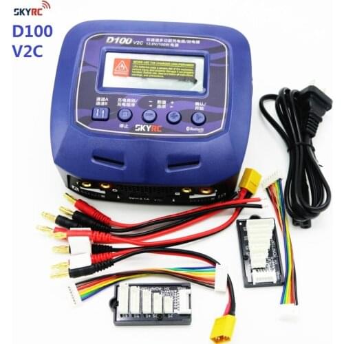 Skyrc D100 V2 D100V2 Charger Twin-Channel AC/DC LiPo 1-6s 2x100W Dual with Bluetooth Balance Charger Discharge for RC model