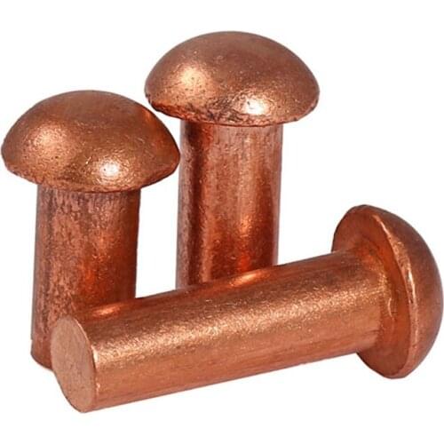 Standard Parts GB109 Flat Copper Rivets Copper Nails Solid Rivets Flat Cap Copper Nails M2 M2.5 M3 50