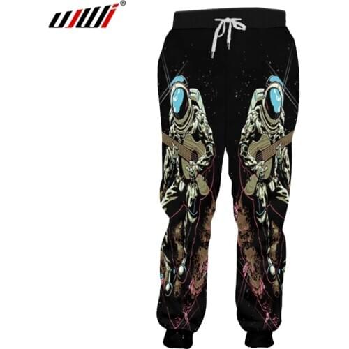 UJWI Astronaut Space Guitar 3D Joggers Pants Men/women Casual Loose Trousers Bottoms Clothing For Unisex Hip Hop Pantalon Homme