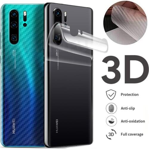 5Pcs 3D Carbon Fiber Screen Protector For Huawei P30 P20 Mate 20 Pro Honor View 20 P Smart 2019 Back Cover Protective Guard Film