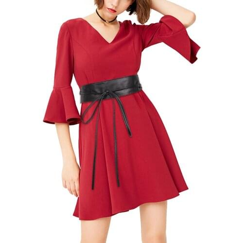 Woman Elegant Adjustable Corset Belt PU Leather Wide Waistband Female Dress Decoation Fashion Waist Belts