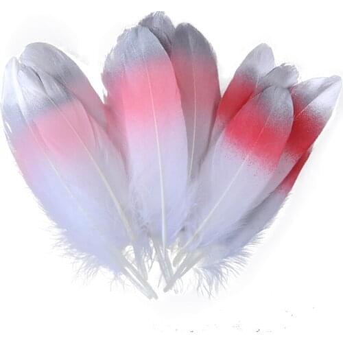 10pcs Dip Silver Goose Feather Gradient Natural Swan White Feathers 15-20cm Jewelry Making Diy Decoration Accessories Plumes