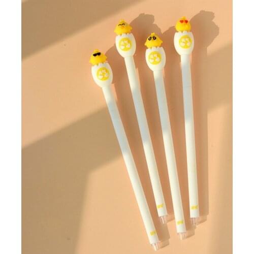 12PCS Neutral Pen Small Yellow Zu He Zhuang Gel Pens Kawaii School Supplies Stationery