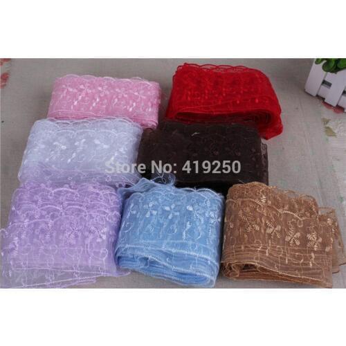 145yard 6.5cm wide cheap embroidered Lace trimming Flower lace wedding craft 22 colors
