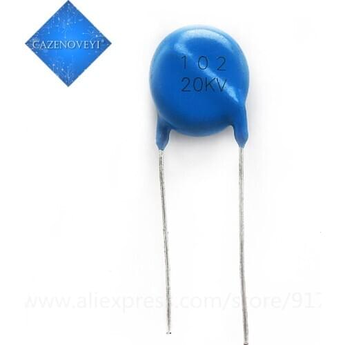 5pcs/lot High voltage ceramic chip ceramic capacitor 20KV102 1000PF 1nF 102K 20KV 14.7MM In Stock