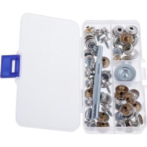 50 Sets Fastener Screw Snaps Stud for Boat Canvas Tarp & 3pcs Setting Tool