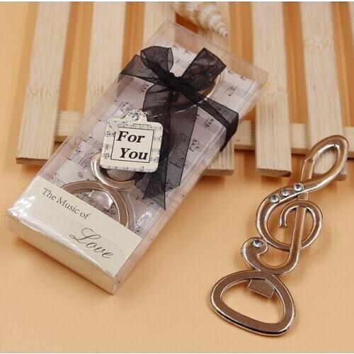 50pcs Symphony Musical Note Diamond Bottle Opener for Accessories Wedding bar party Gifts