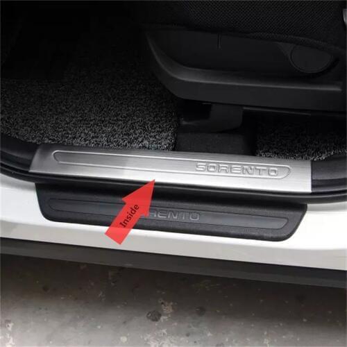 ABAIWAI Car Accessory For Kia Sorento Inside Interior Door Pedal Pad Guard Stainless Steel Auto Parts Modification Styling 2015