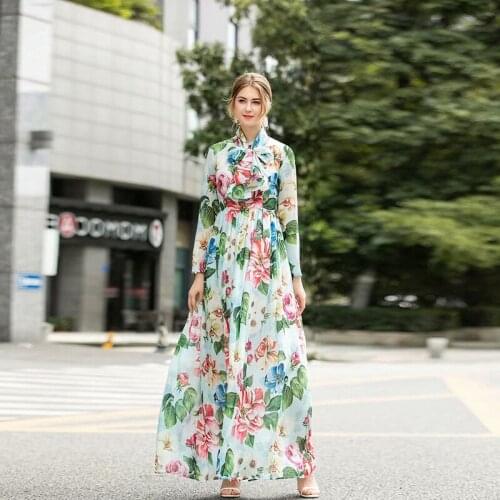 White Chiffon Print Large Floral Dresses Women 2021 Summer Long Casual Sexy Office Work Daily Dress Plus Size Fashion Elegant