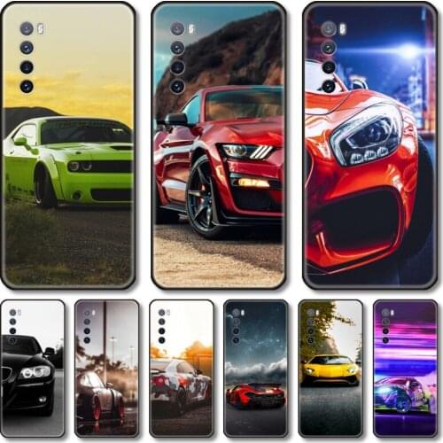 Sports car Phone Case For Huawei Nova 2 3 4 5 6 7 8 SE i E Pro Lite black cell shell