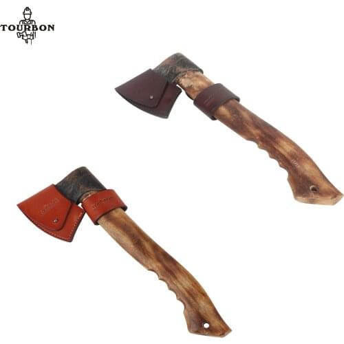 Tourbon Genuine Leather Hatchet Sheath Tools Pouch Ax Blade Cover Axe Holder with Loop Holster for 5cm Width Belts