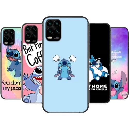 Love Stitch cartoon Phone Case For XiaoMi Redmi Note 11 10 9S 8 7 6 5 A Pro T Y1 Anime Black Cover Silicone Back Pre