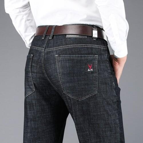 Black Jeans Heren Pants Baggy Slim Fit Trousers Denim Pantalones High Quality Soft Luxury Business Casual