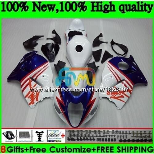 GSXR 1300 For SUZUKI Hayabusa GSXR-1300 2002 2003 2004 Blue white 2005 2006 2007 49BS.129 GSXR1300 96 02 03 04 05 06 07 Fairing
