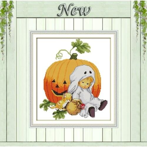 Halloween Pumpkin Christmas painting counted printed on canvas DMC 14CT 11CT Chinese Cross Stitch Needlework Set Embroidery kits