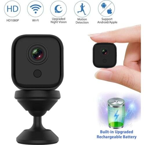 WiFi IP Camera Mini Camera 1080P Wireless Upgraded IR Night Vision, Portable Nanny Cam with Motion Detection for Indoor/Outdoor