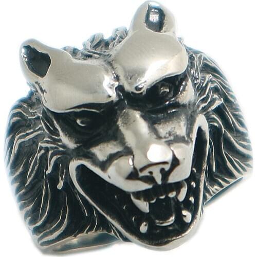 Size 7 To Size 15 Unisex 316L Stainless Steel Cool Wolf Classic Hot Ring