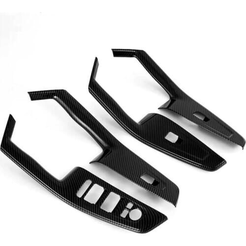 For Hyundai Venue LHD 2019 2020 ABS Carbon Fiber Door Window Switch Buttons Frame Decoration Cover Trim Car Styling Accessories