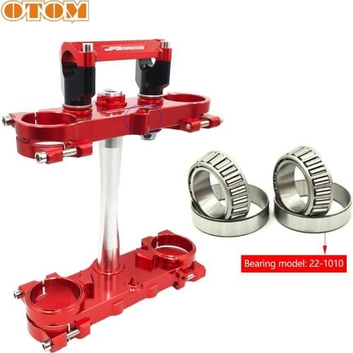 OTOM Red Front Fork Lower Upper Triple Tree Stem Clamp Set For HONDA CR CRF 125 250 450 Pit Bike Handle Bar Riser Holder Adaptor