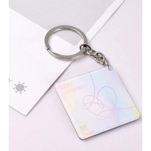 KPOP Keychain Bangtan Boys New Album Keychain Acrylic Key Chain K-POP Key Ring Pendant Keyring Accessories Lanyard for Keys