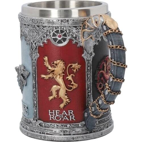 Mug Resin Skull Stainless Steel Cup Whisky Wine Glass Beer Steins Christmas Cup Stainless Steel Cup Wolf Mug