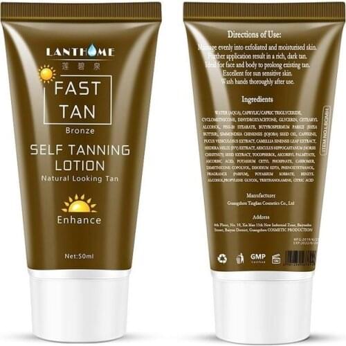 50g Self Tan Lotion for Bronzer Face Body Solarium Cream for Day tanning Sun block makeup foundation tanner lotion
