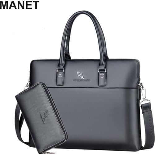 MANET Portable Business Office Male Messenger Bag Men Briefcase for Document Laptop Computer Handbag Shoulder Briefcase Satchel
