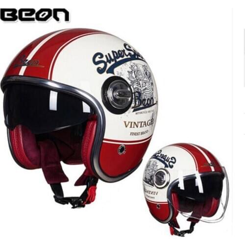 Fashion Knight protection Double lens 3/4 Face Retro Motorcycle Helmet Prince motocross motorbike helmets of ABS PC lens visor