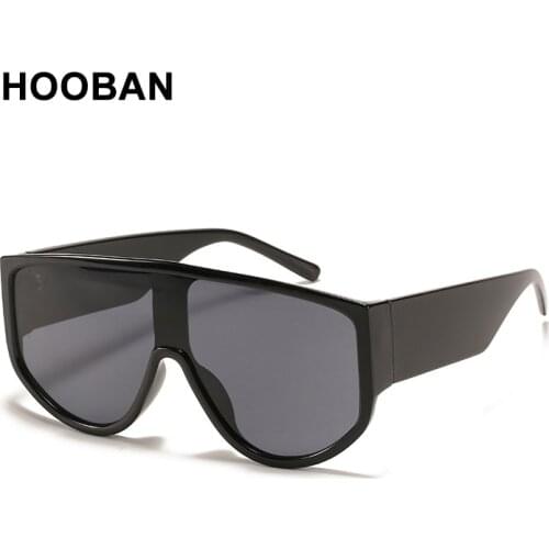 HOOBAN Fashion Oversize Sunglasses Men Women Stylish Large Lens Sun Glasses For Male Classic Big Black Goggle Eyewear UV400