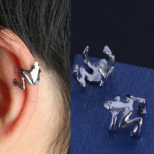 Fashion Frog Ear Cuffs Siliver Ear Cuff Clip Earrings For Women Earcuff No Piercing Fake Cartilage Earrings 2021 new