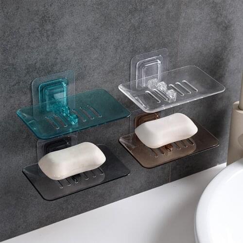 Wall Dishes Soap Dish Case Suction Cup Plastic Holder Soap Box Dish Storage Plate Drain Soap Box Storage Rack