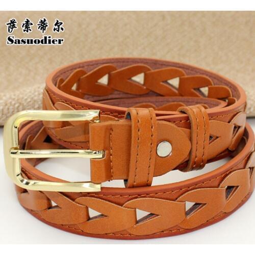 New 2017 Belt For Female Casual Cow Split Leather Women Belt Small Fresh Pin Buckle Unisex Belt High Quality