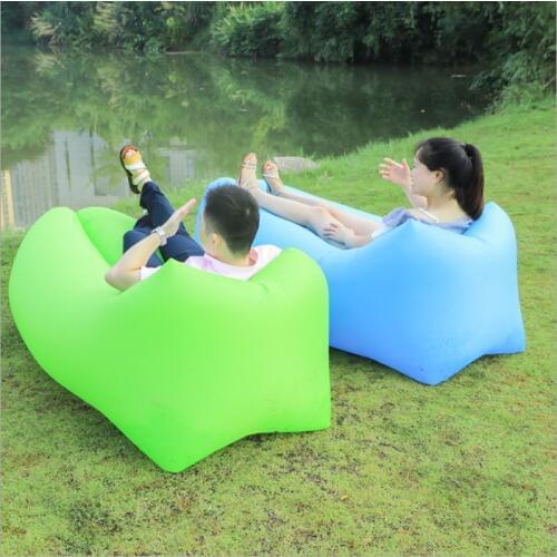 New Outdoor lazy sofa sleeping bag portable folding rapid air inflatable sofa Adults Kids Beach blow-up lilo bed