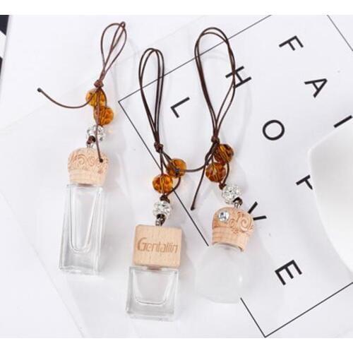 New pattern Glass bottle Pendant Car perfume bottle Rearview mirror ornament Perfume empty bottle Automobile styling F20172145