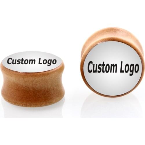 Wholesale organic wood custom logo ear plug gauges expander tunnel body piercing jewelry mix 8mm-25mm 72pcs