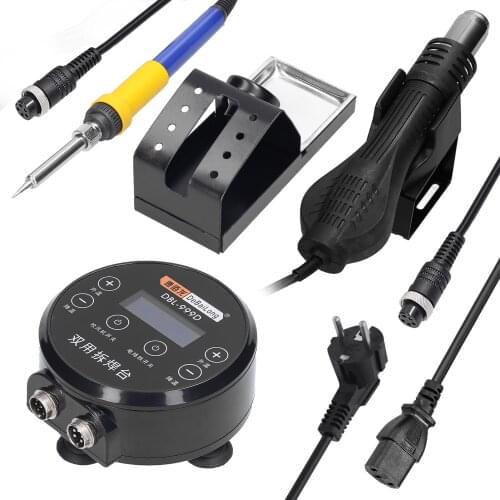 Dual Mode 999D Soldering Station 2 In 1 Hot Air Machine Soldering Station Digital Touching Screen Welding Solder Iron Station