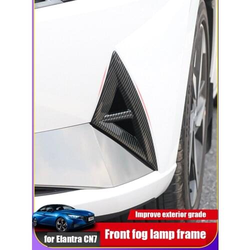 For Hyundai Elantra Avante CN7 2021 front fog lamp decorative frame ABS chrome-plated high-gloss retrofit exterior