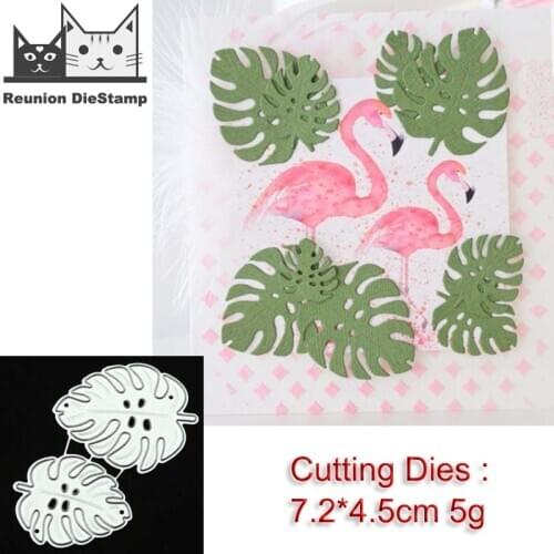 Reunion 2Pcs New Leaves Metal Dies Scrapbooking Metal Cutting Dies Craft Stamps Die Cut Embossing Card Make Stencil Frame 2020