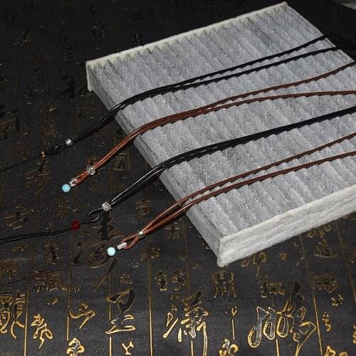 Wholesale S925 or Alloy Fittings Korean Wax Thread Braided Mens&Womens Necklace Rope, Pendant Lanyard, Mobile Phone Lanyard