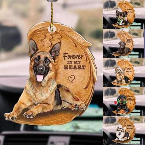 Cute Pet Dog Pendant Car Rearview Mirror Hanging Ornaments Puppy Decoration Gifts Auto Pendants Charms