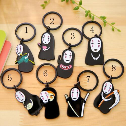 Mixed 10 pcs/lot No Face man figures toys anime spirited away facele figure couple keychain pendant toy free shipping