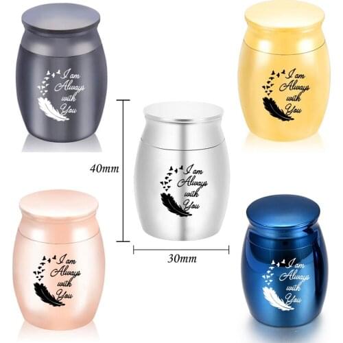 Cremation Urn, Pet Mini Urn Feathers And Day Goose Aluminum Alloy Ashes Memorial With Filling Kit, Gift Velvet Bag