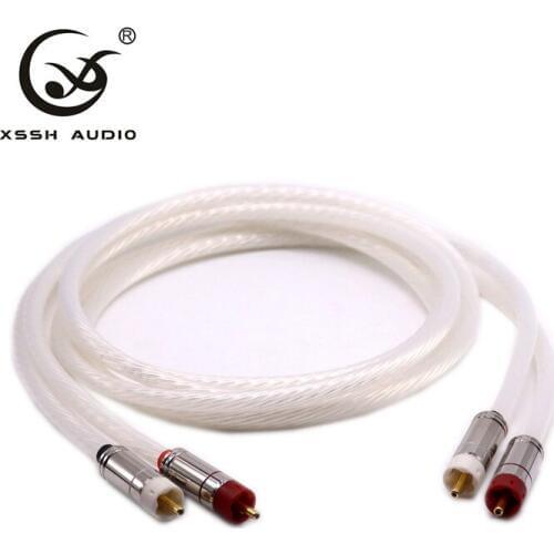 XSSH High Fidelity Dutch Silver Fever Speaker Front and Back Audio Line HIFI Double RCA Audio Gallbladder Power Amplifier Signal