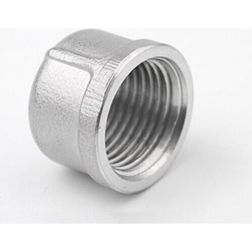 1/4" 3/8" 1/2" 3/4" 1" 1-1/4" 1-1/2" BSP Female Thread 316 Stainless Steel Pipe Fitting Round Head Socket Plug End Cap