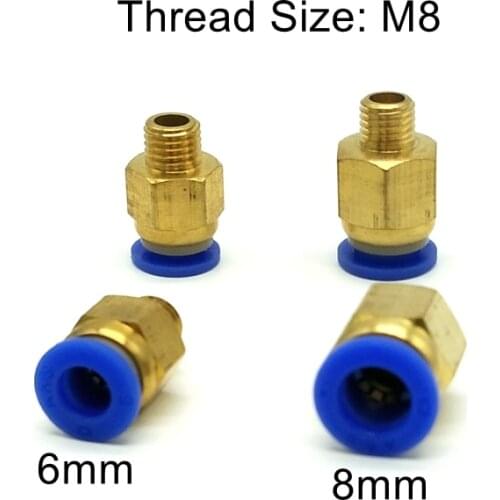 10pcs/lot Pneumatic fittings M8 Thread 6mm 8mm Tube OD. Quick Joint Connector PC6-M8 PC8-M8 Male Straight Connector