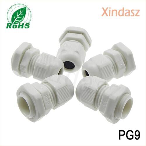 100PCS (Free shipping)Hot Sale IP68 Waterproof Plastic Cables Gland Connector PG9 for 4-8mm Cable
